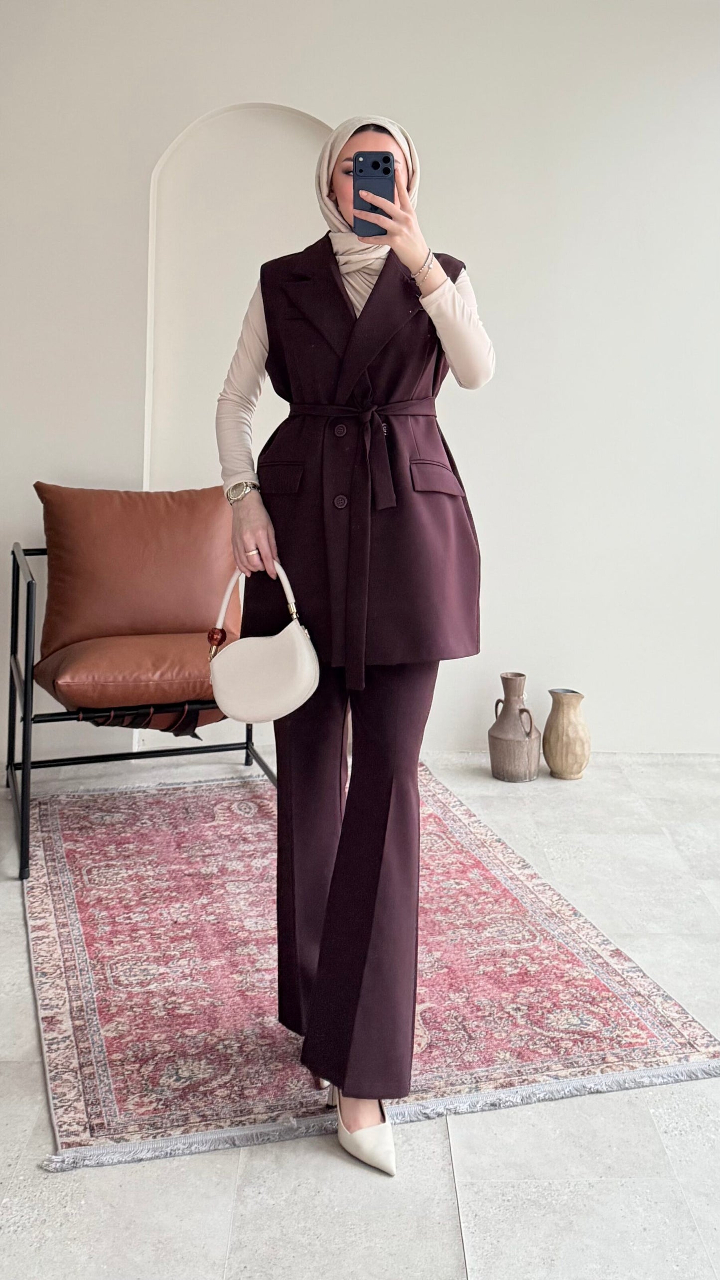 Penta Blazer Yelekli Takım – Mürdüm