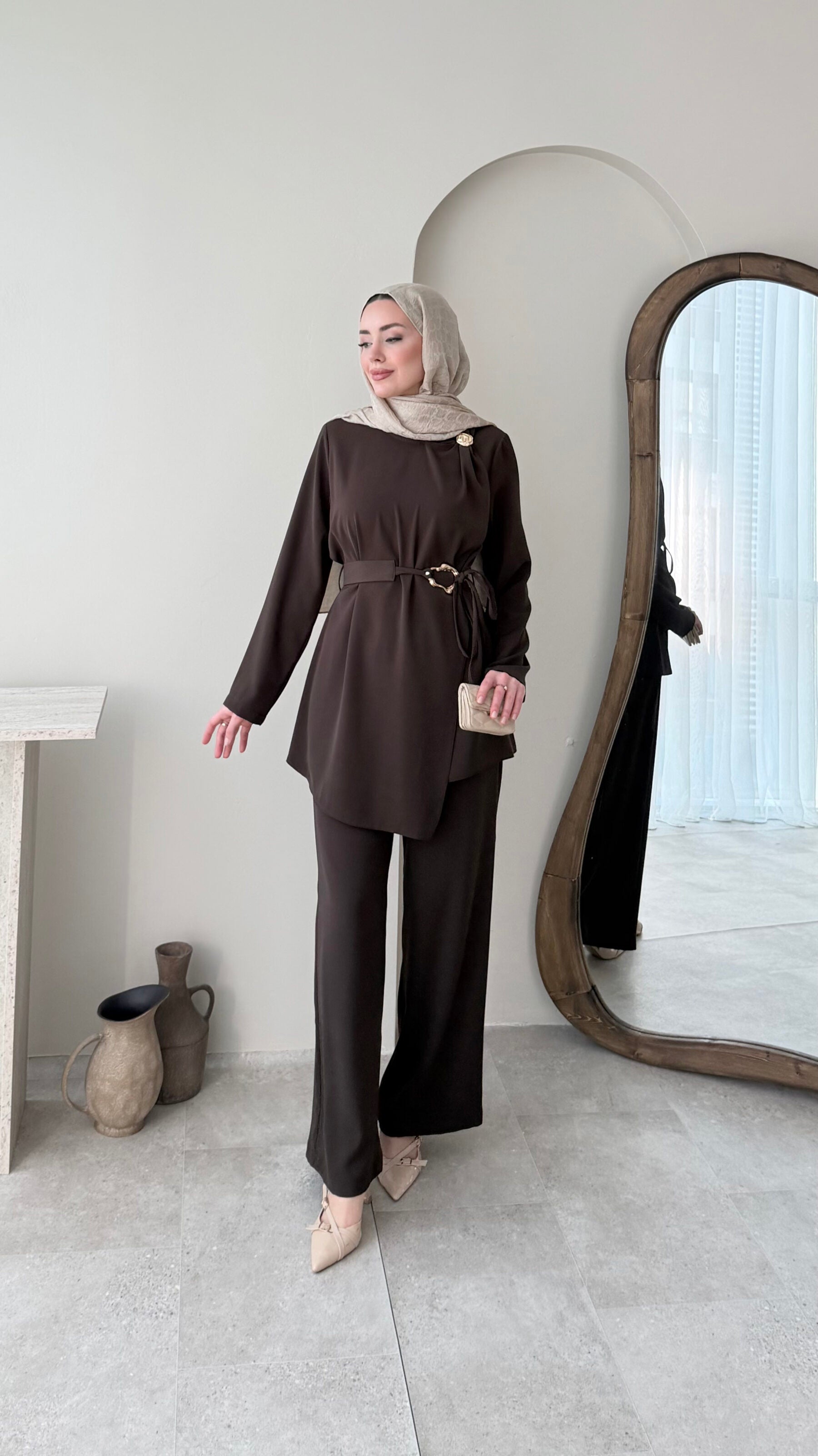 Tina Kemerli Takım – Kahverengi