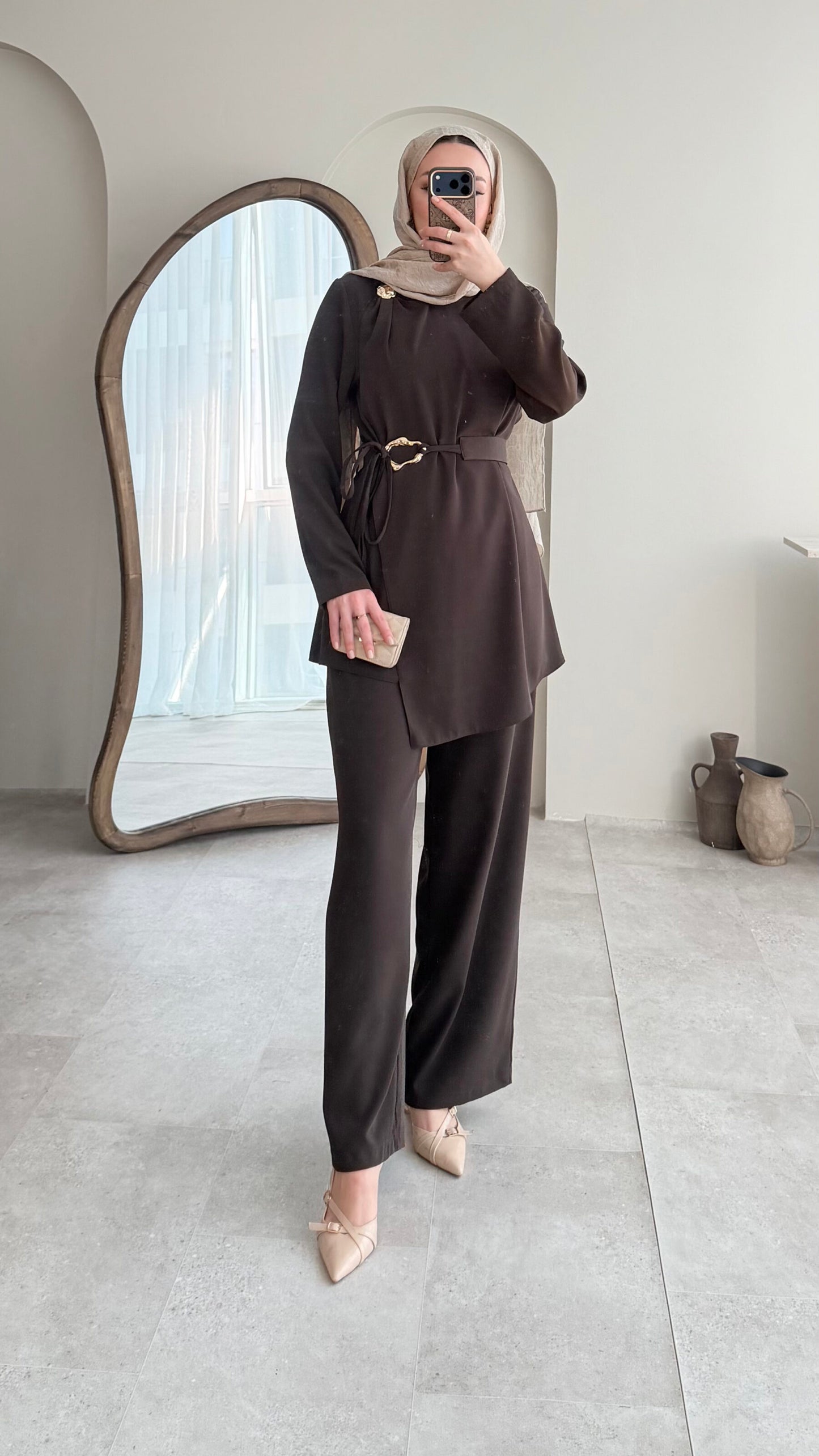 Tina Kemerli Takım – Kahverengi
