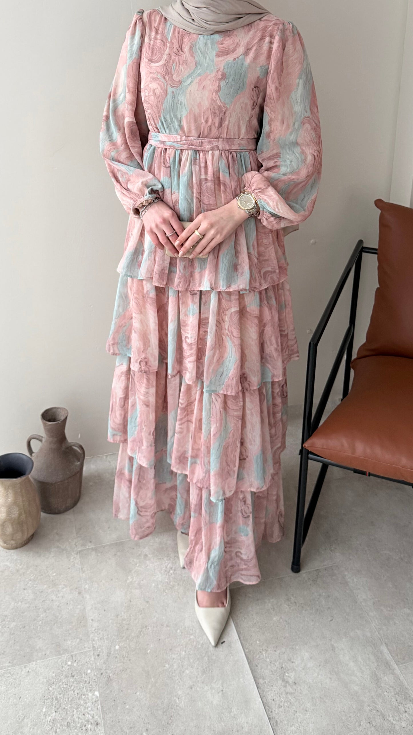 Viona Tasarım Elbise – Pembe