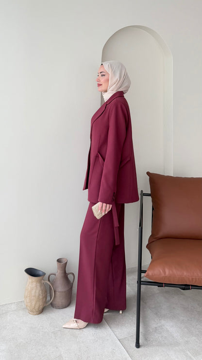 Belin Blazer Takım – Bordo
