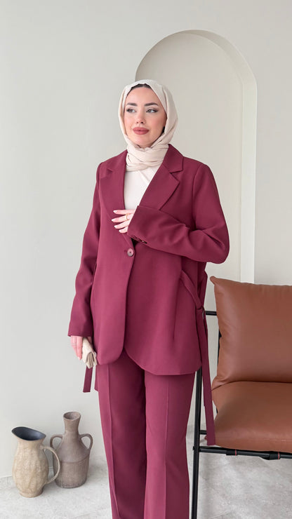 Belin Blazer Takım – Bordo