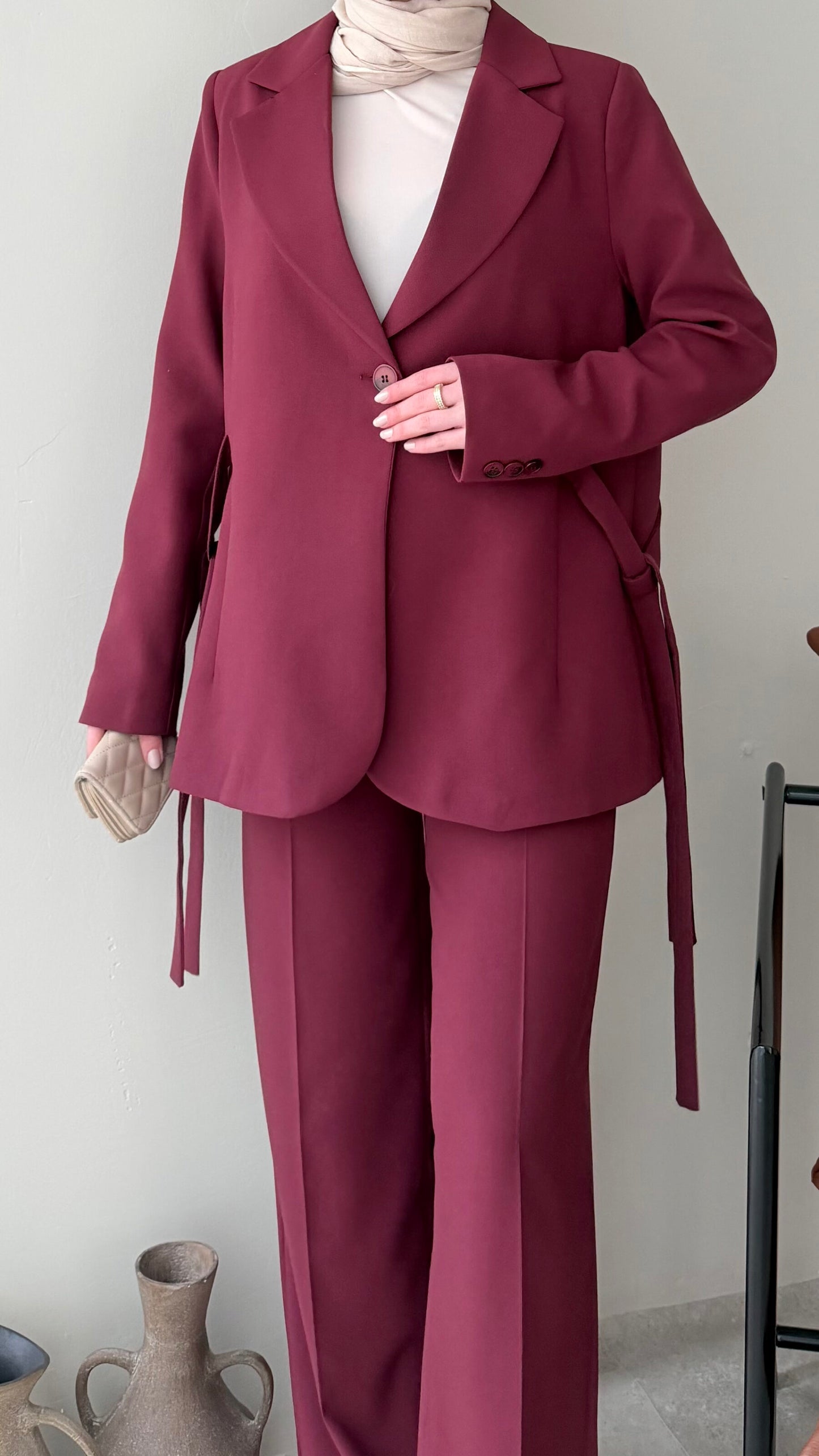 Belin Blazer Takım – Bordo