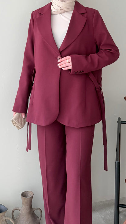 Belin Blazer Takım – Bordo