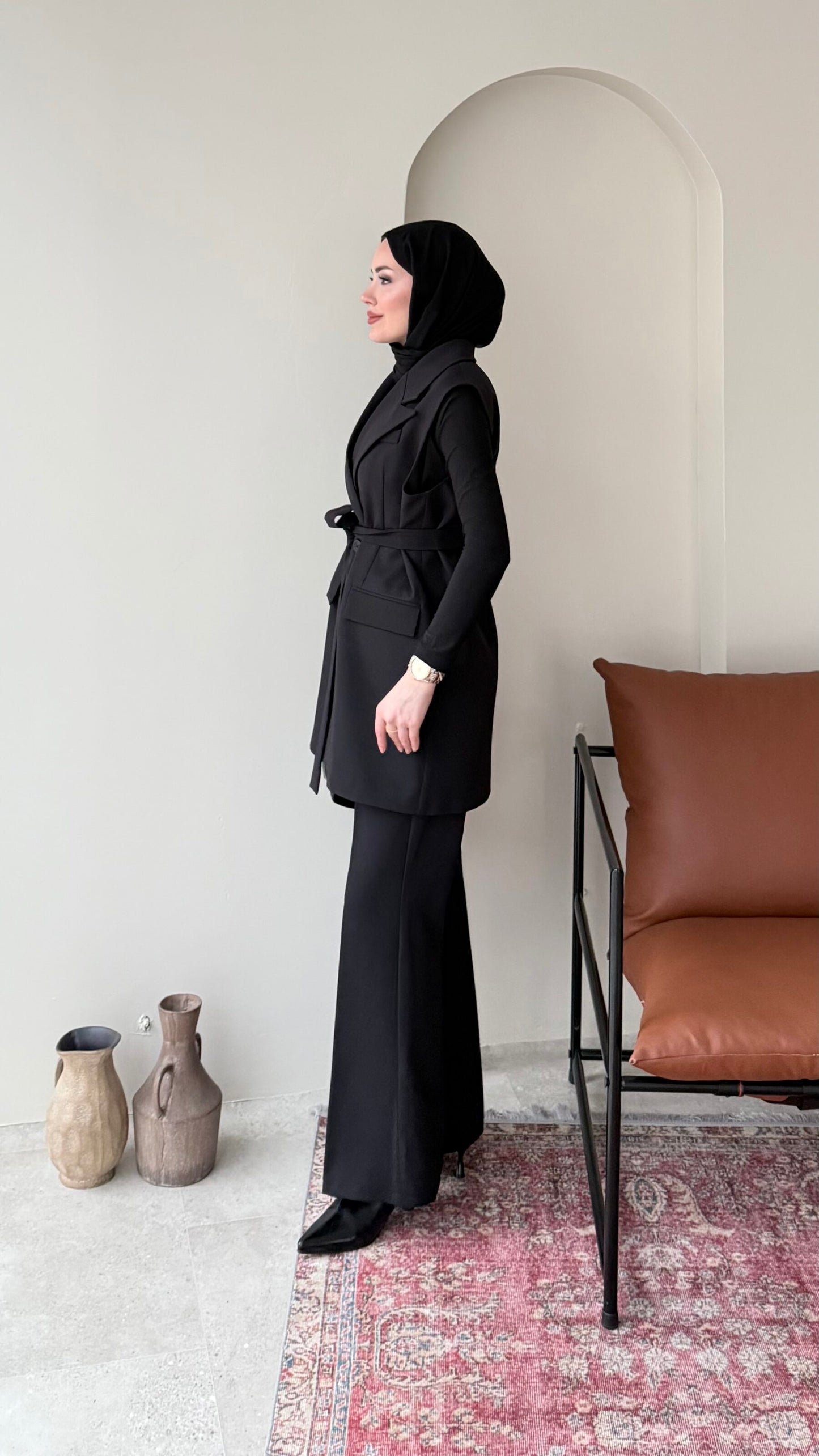 Penta Blazer Yelekli Takım – Siyah