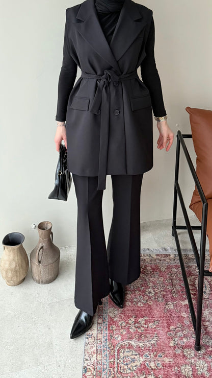 Penta Blazer Yelekli Takım – Siyah