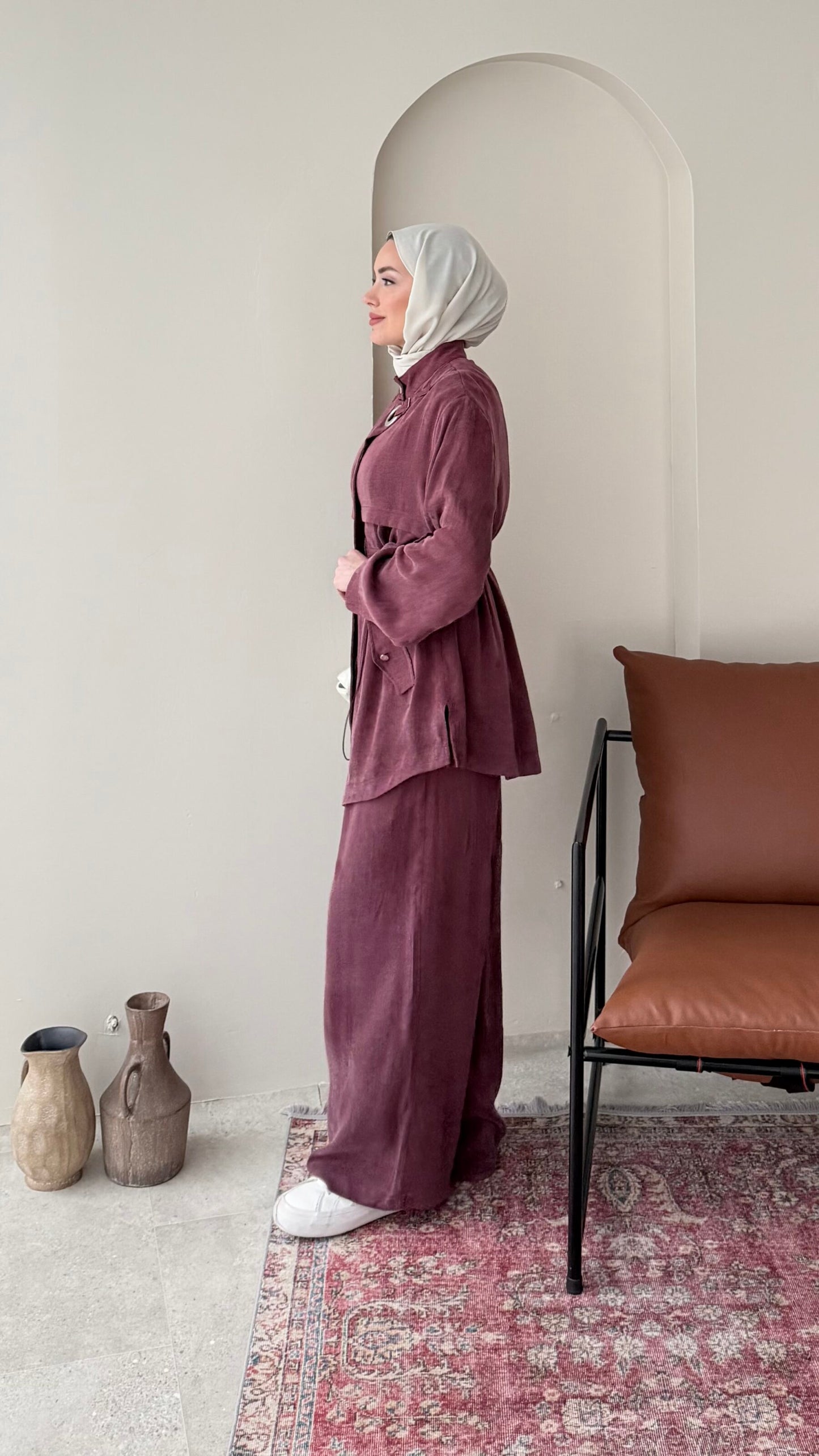 Yâde İpeksi Qupra Takım – Mürdüm