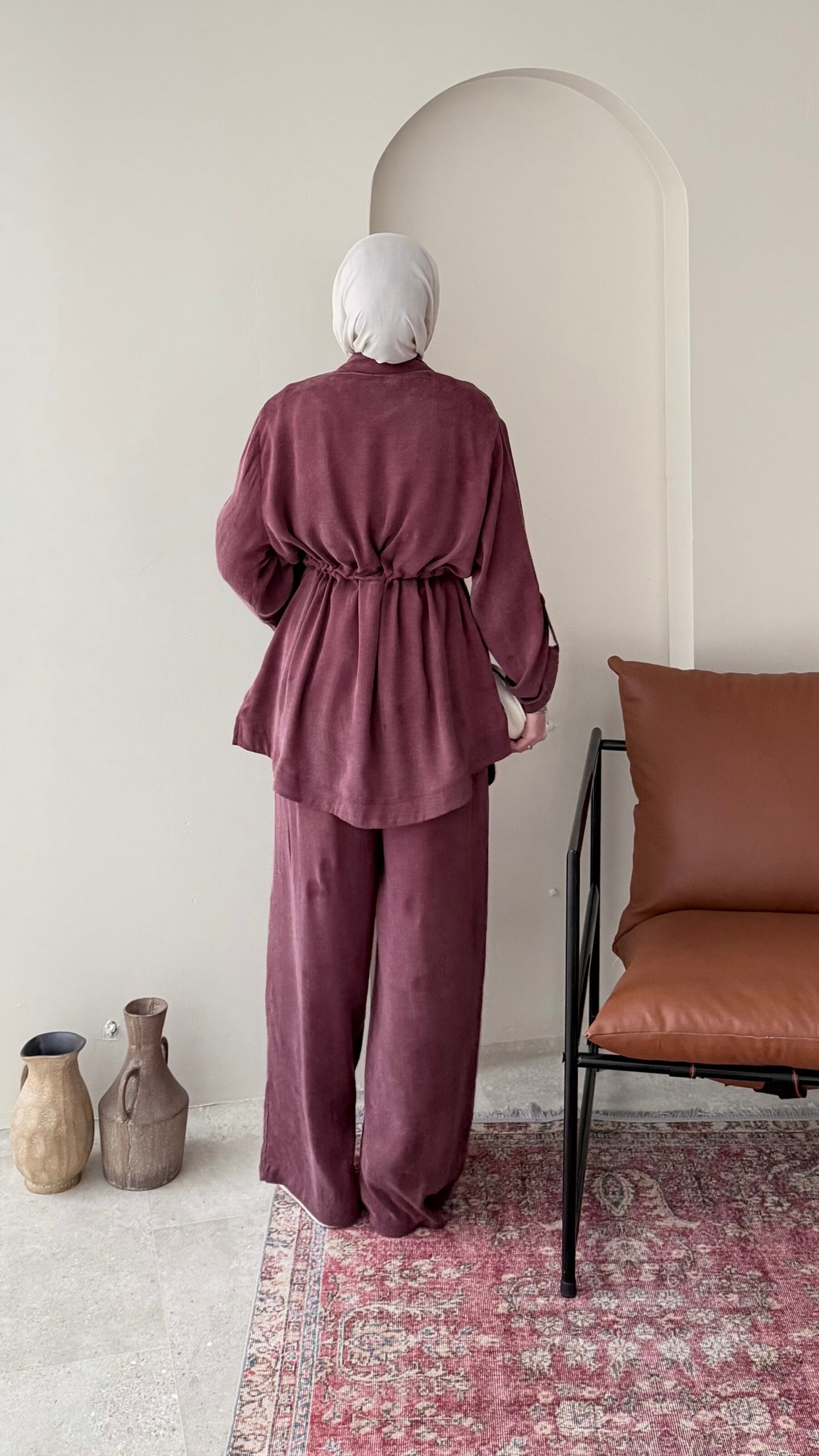 Yâde İpeksi Qupra Takım – Mürdüm