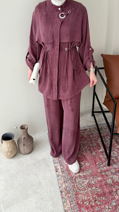 Yâde İpeksi Qupra Takım – Mürdüm