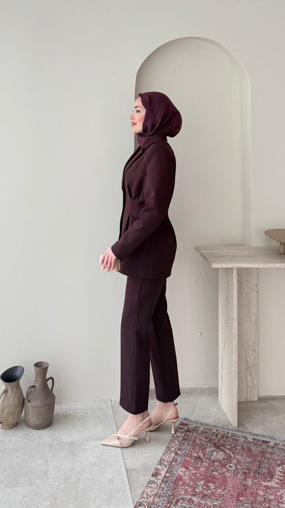 Polya Blazer Takım – Mürdüm
