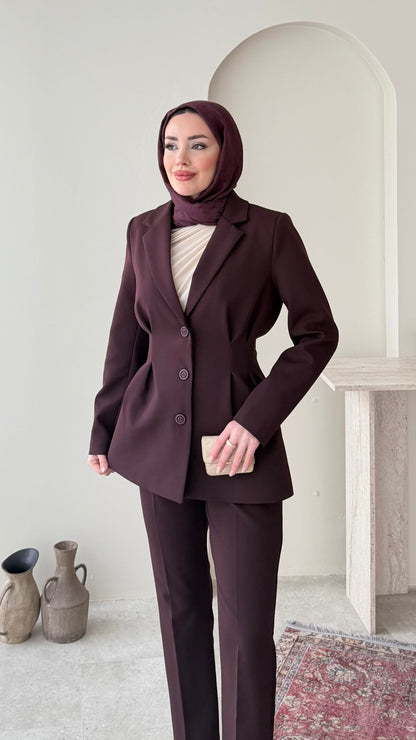 Polya Blazer Takım – Mürdüm