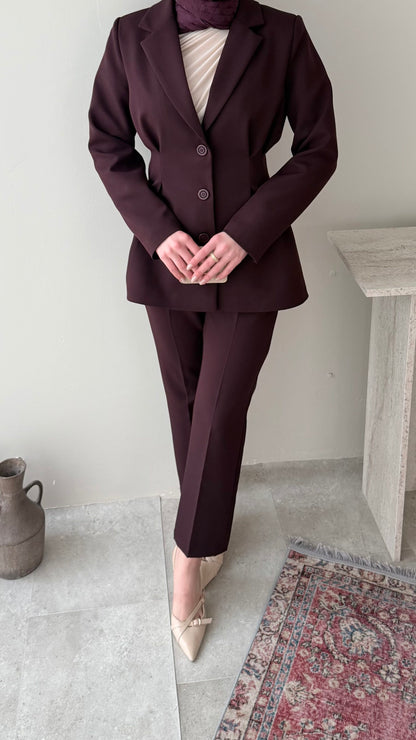 Polya Blazer Takım – Mürdüm