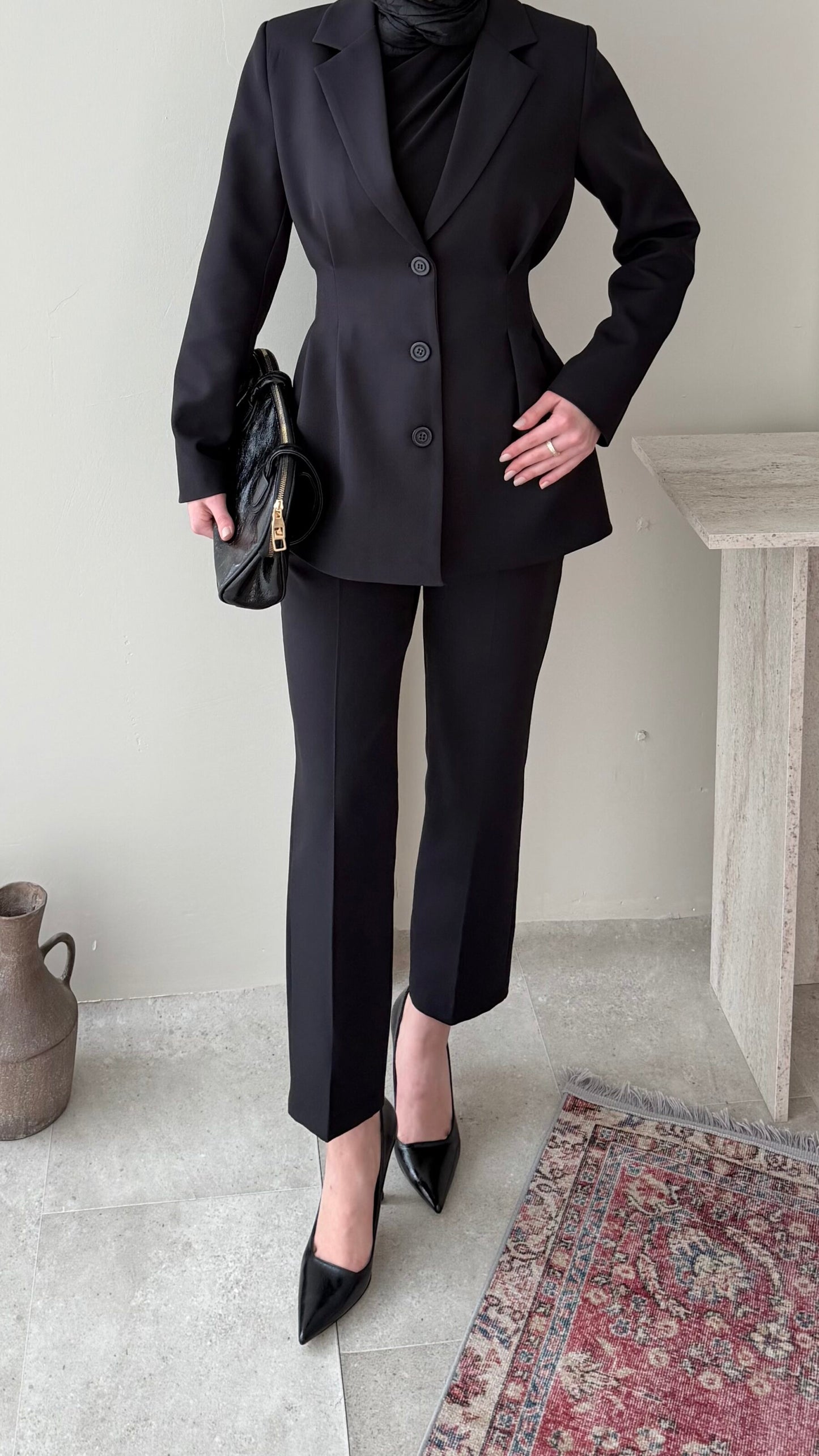 Polya Blazer Takım – Siyah