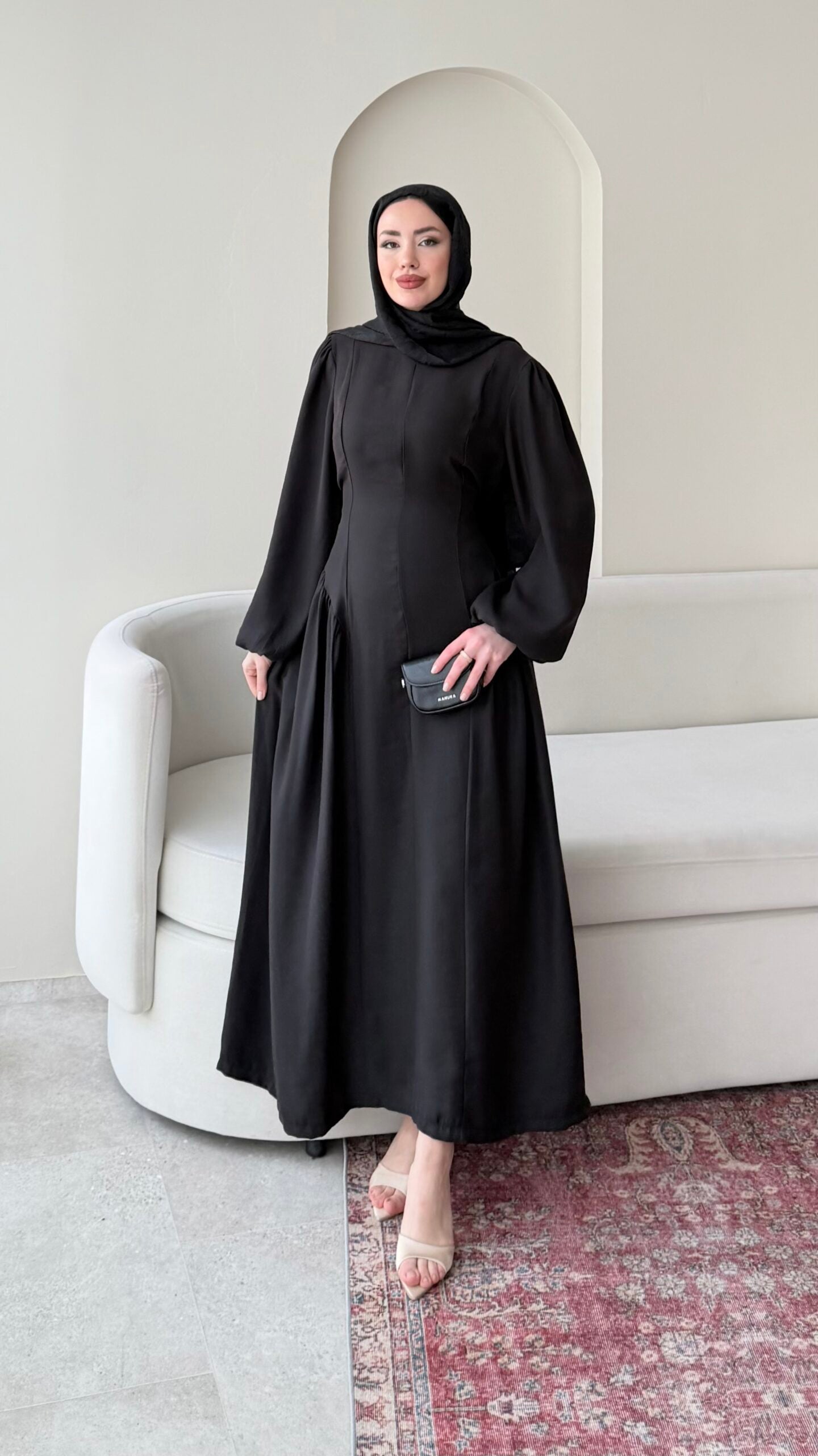 Talya Bağlama Detaylı Elbise – Siyah