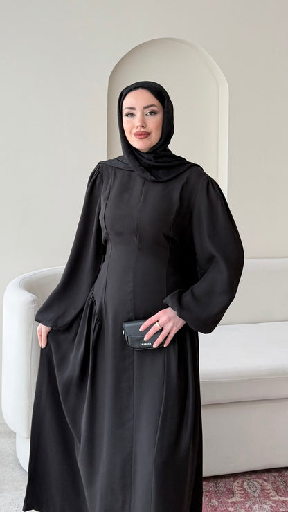 Talya Bağlama Detaylı Elbise – Siyah