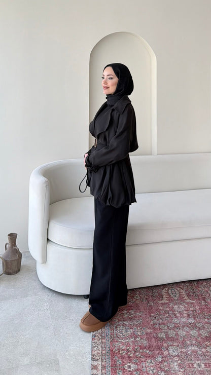 Sue Modal Trenç – Siyah