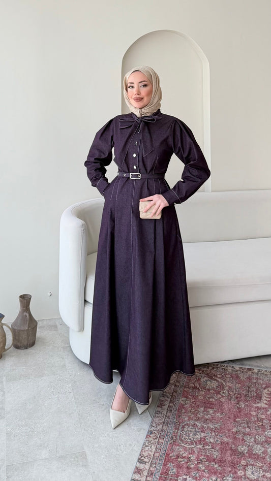 Vione Denim Elbise – Mürdüm