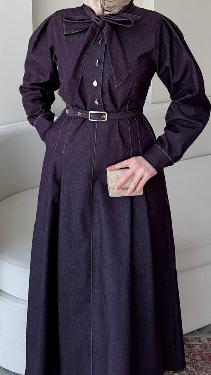 Vione Denim Elbise – Mürdüm