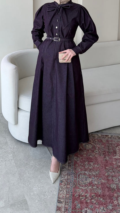 Vione Denim Elbise – Mürdüm