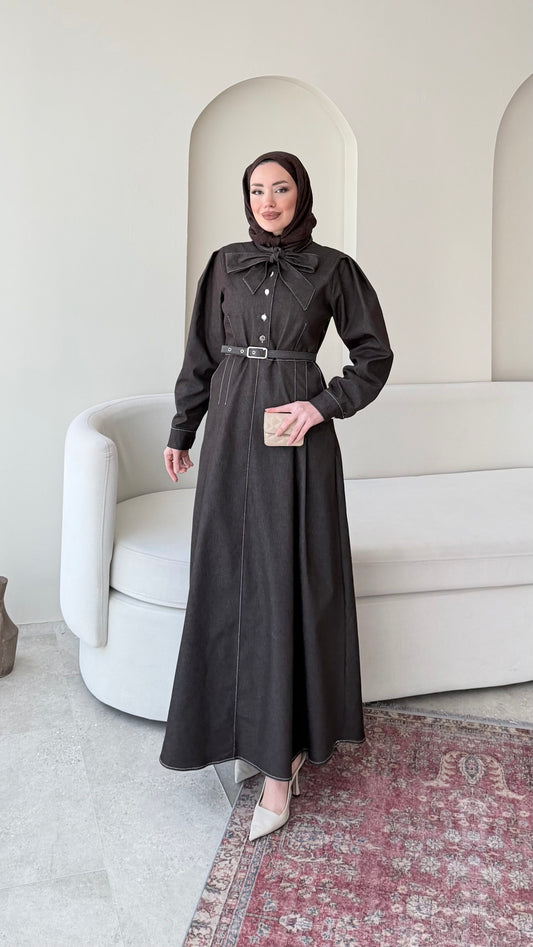Vione Denim Elbise – Acı Kahve