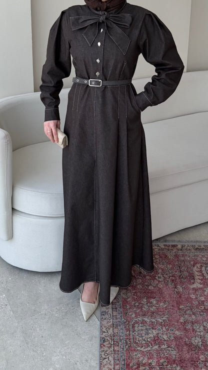 Vione Denim Elbise – Acı Kahve