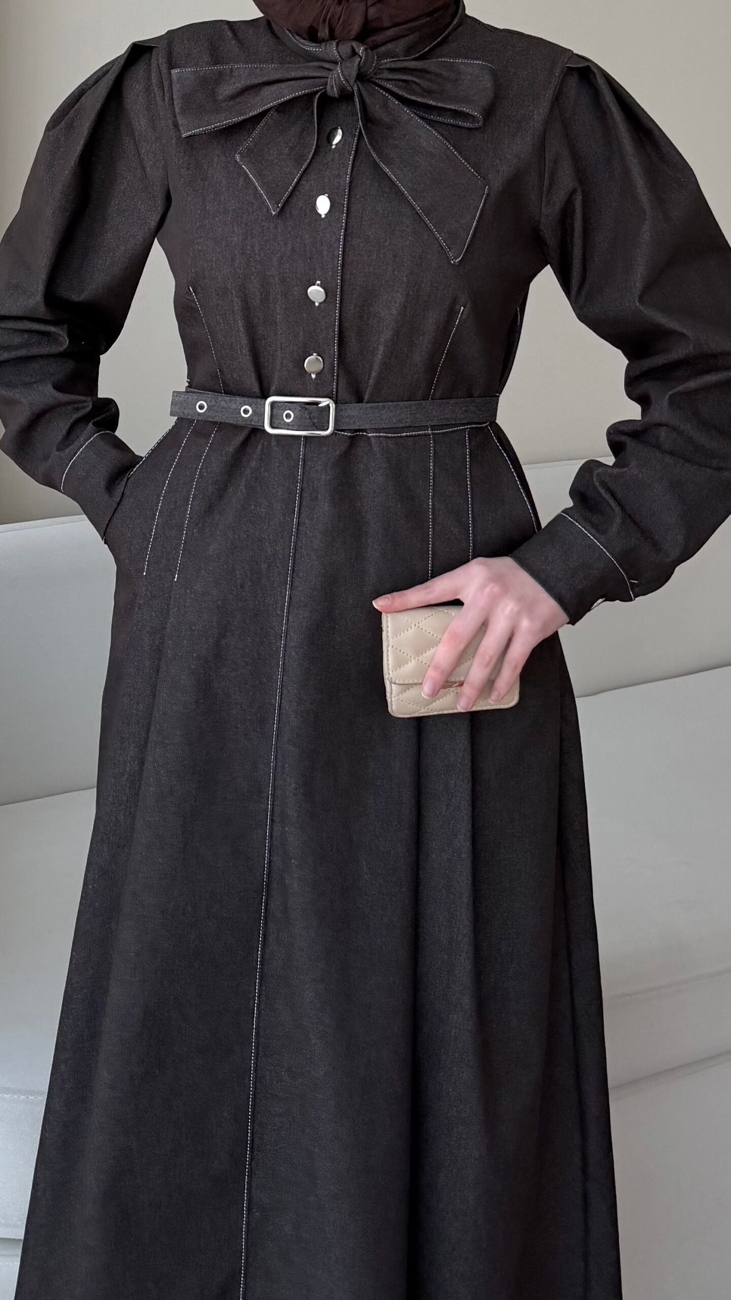 Vione Denim Elbise – Acı Kahve