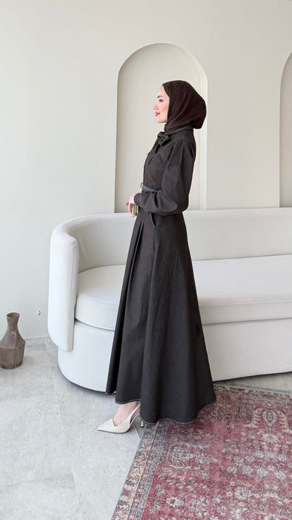 Vione Denim Elbise – Acı Kahve