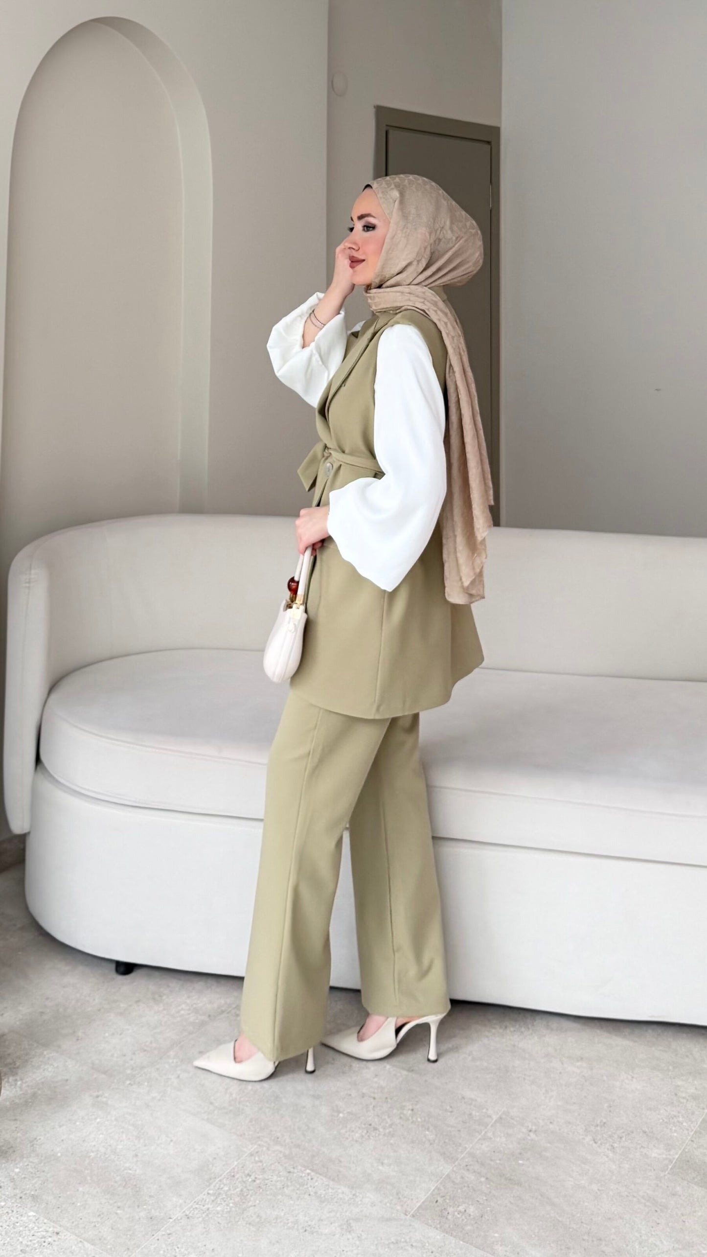 Penta Blazer Yelekli Takım – Yeşil