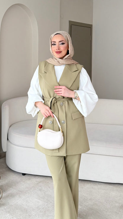 Penta Blazer Yelekli Takım – Yeşil