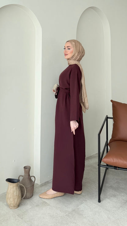 Esil Tensel Elbise – Bordo