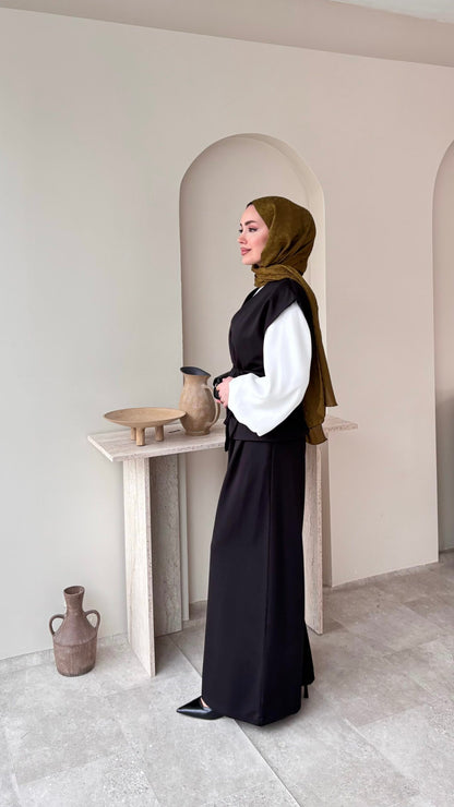 Calm Yelekli Takım – Siyah