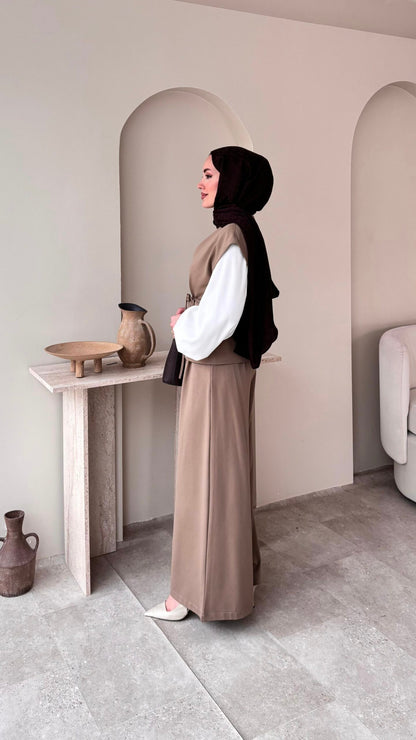 Calm Yelekli Takım – Vizon