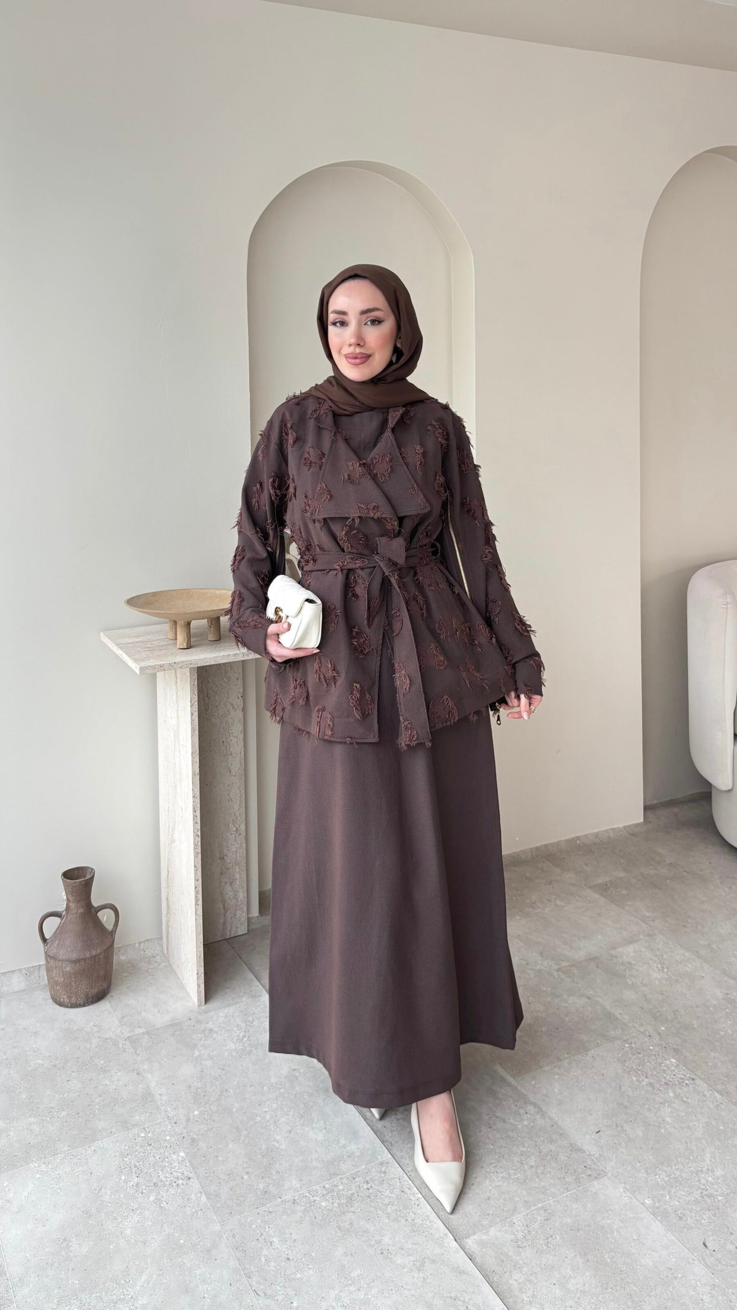 Urban Kuşaklı Jileli Takım – Kahverengi