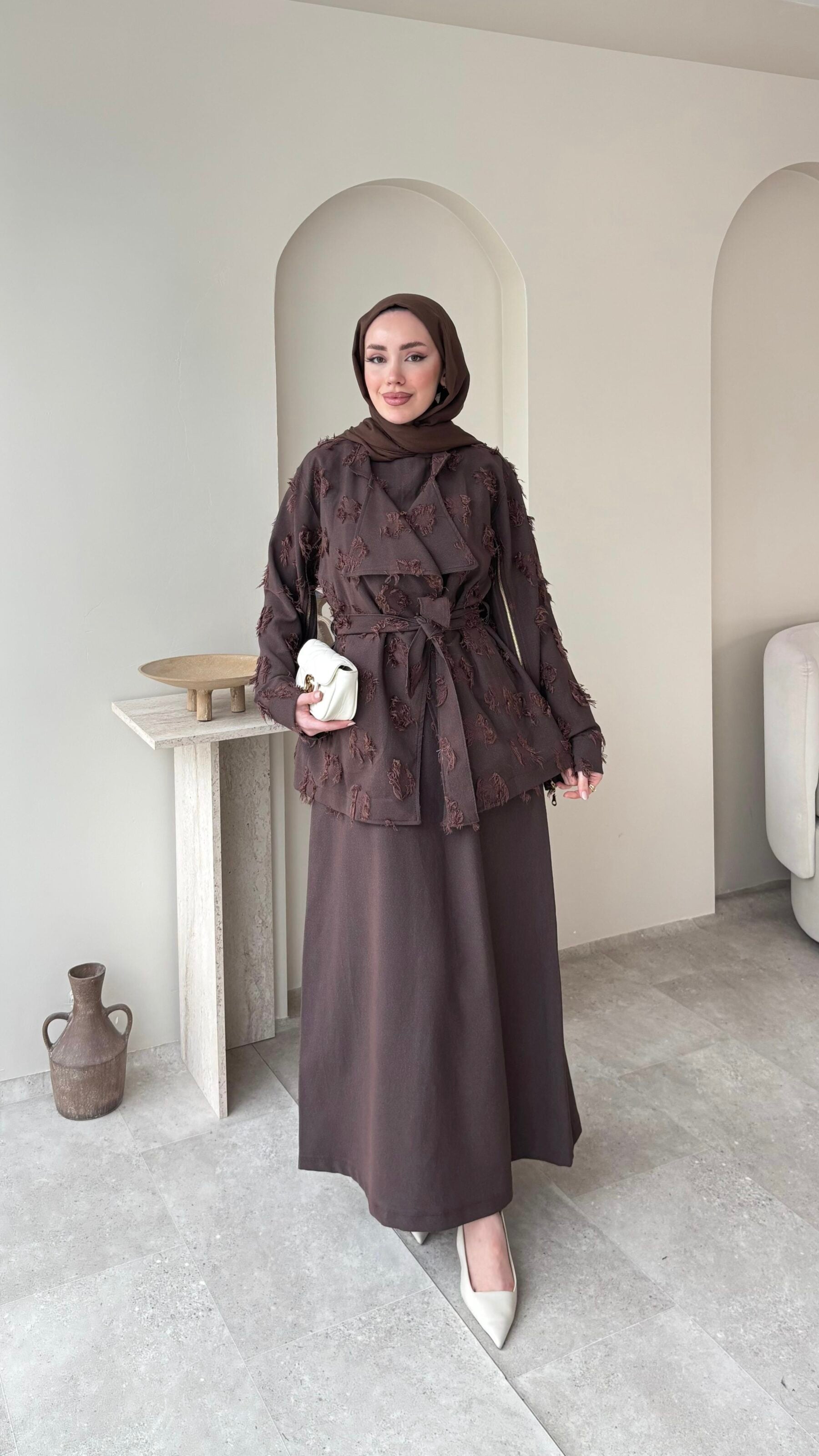 Urban Kuşaklı Jileli Takım – Kahverengi
