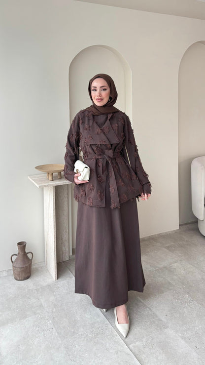 Urban Kuşaklı Jileli Takım – Kahverengi