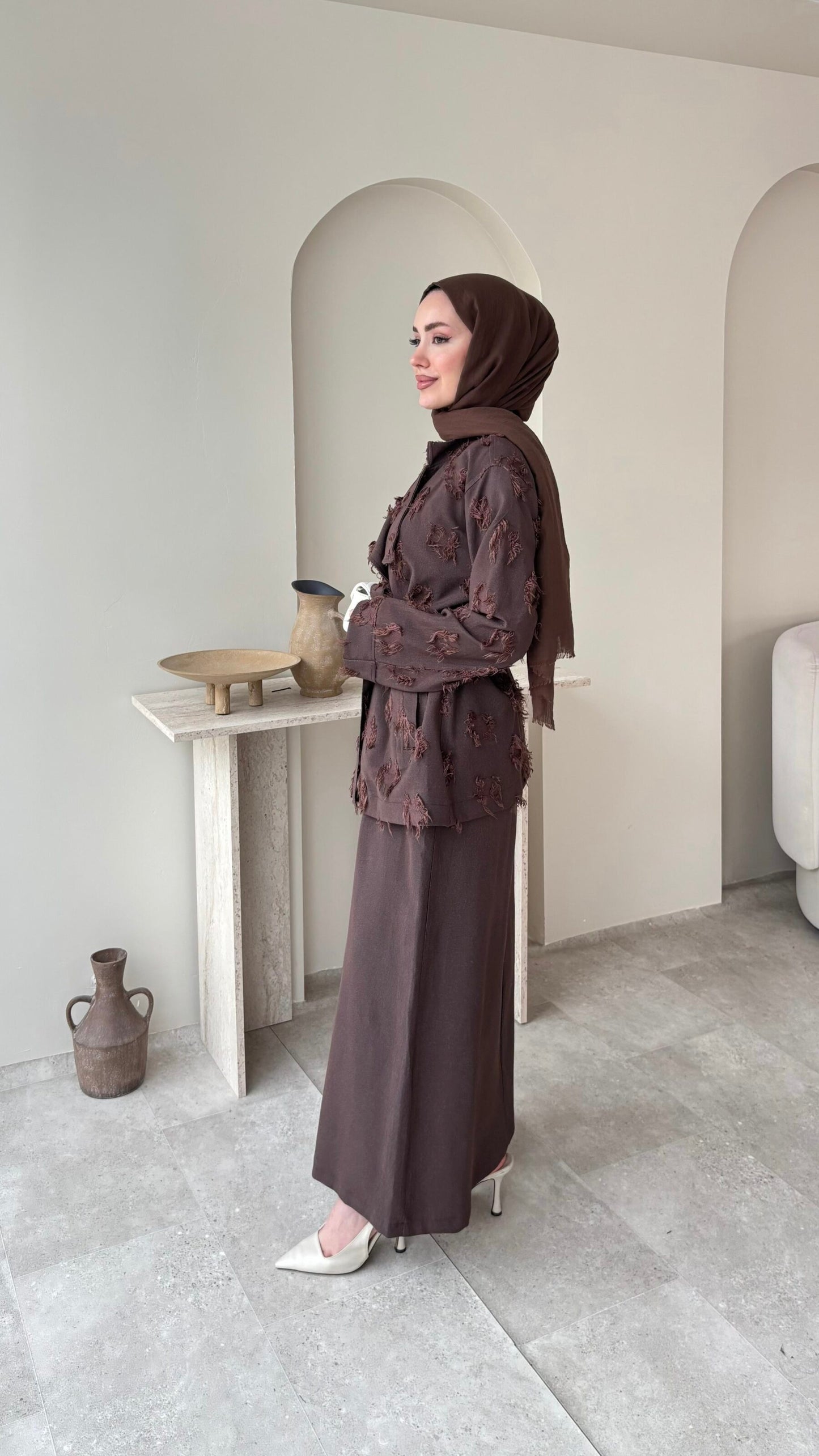 Urban Kuşaklı Jileli Takım – Kahverengi