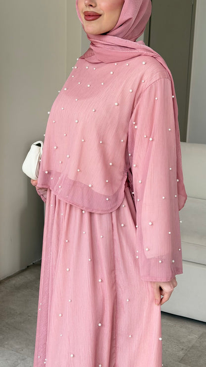 Balm İnci İşlemeli Takım – Pembe