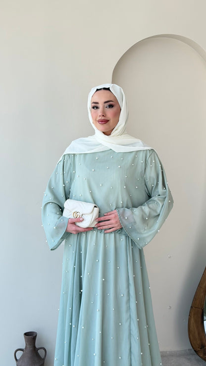 Balm İnci İşlemeli Takım – Mint Yeşil