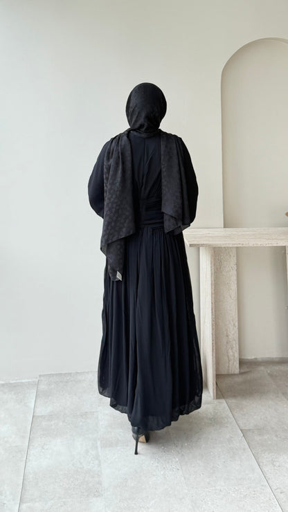 Real Taşlı Elbise – Siyah