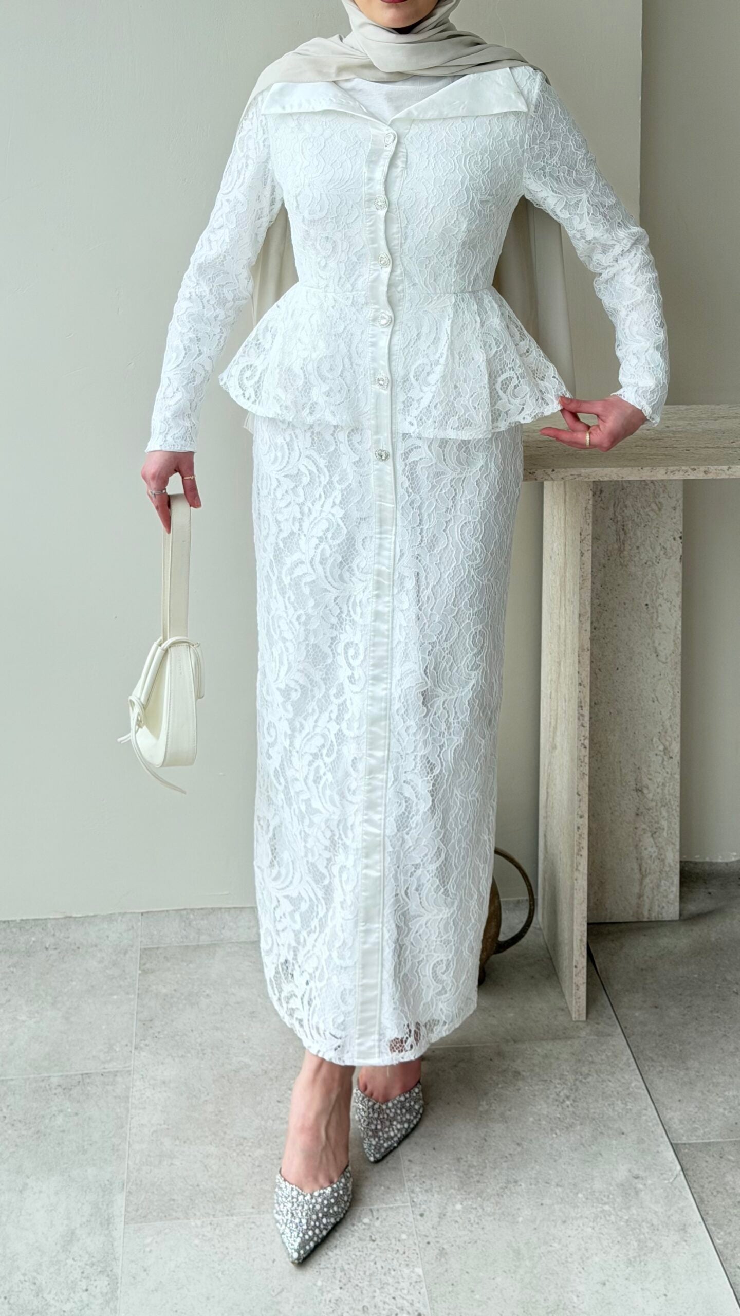 More Dantel Elbise – Beyaz