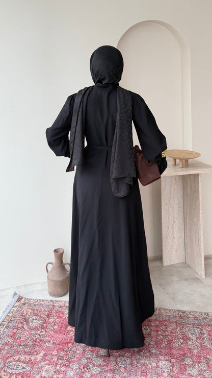 Flora Tensel Elbise – Siyah