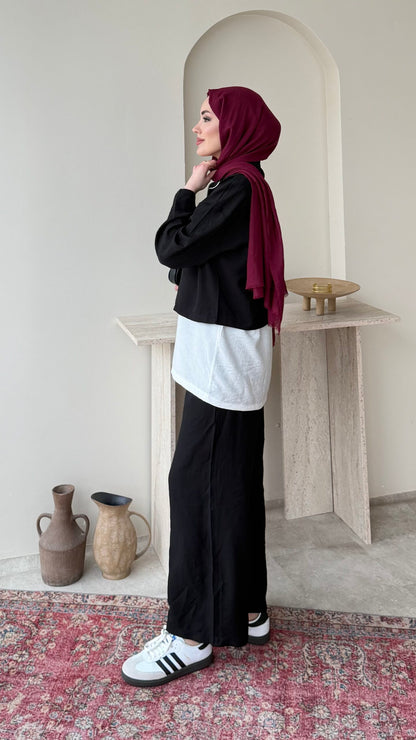 Mia Çilek Kumaş Takım – Siyah