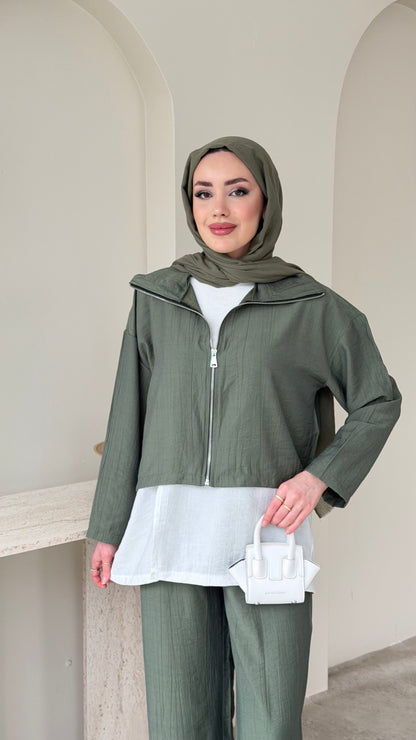 Mia Çilek Kumaş Takım – Yeşil