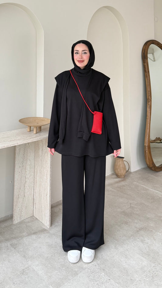 Liza Bağlamalı Oyşo Takım – Siyah