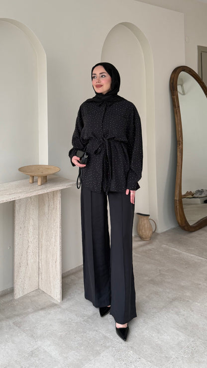 Lina Taşlı Takım – Siyah