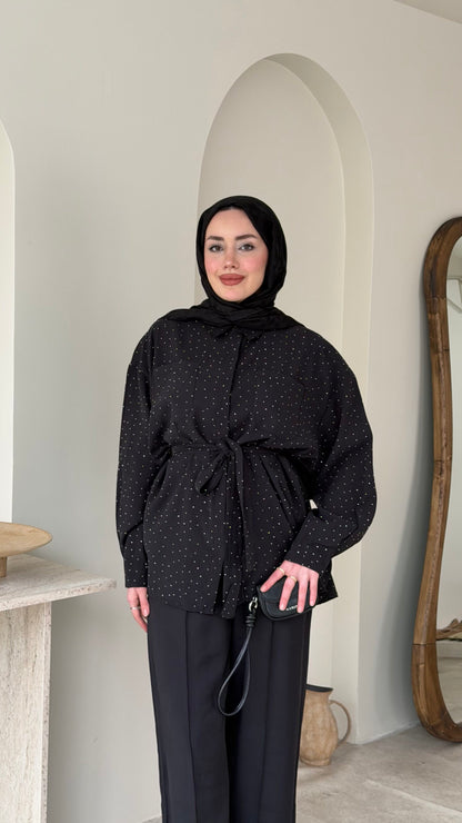Lina Taşlı Takım – Siyah
