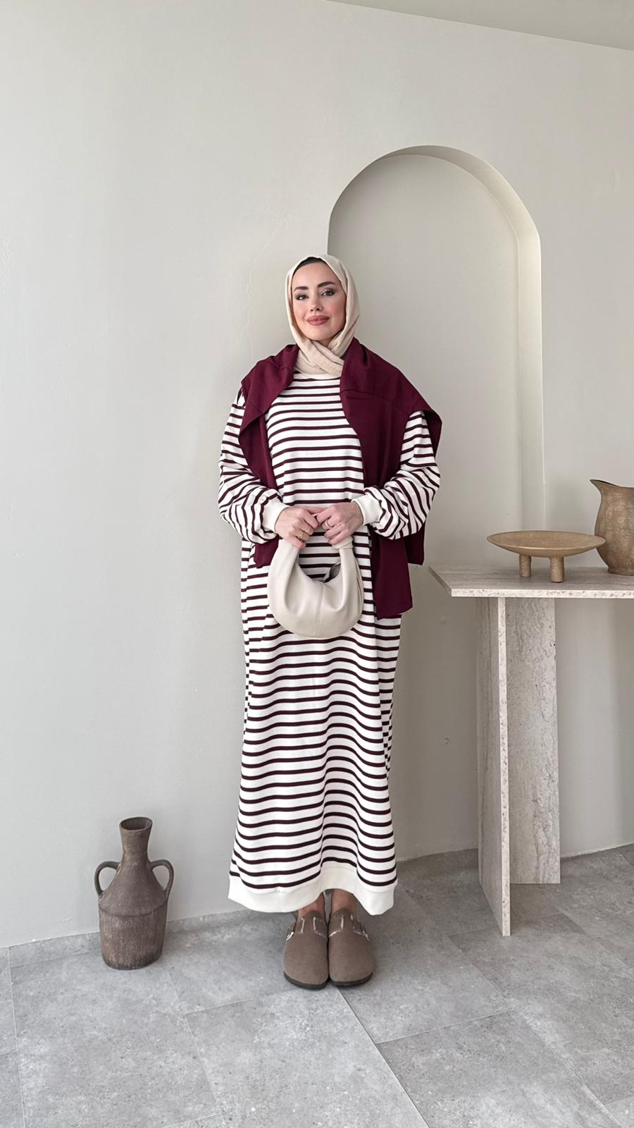 Misra Basic Elbise – Bordo
