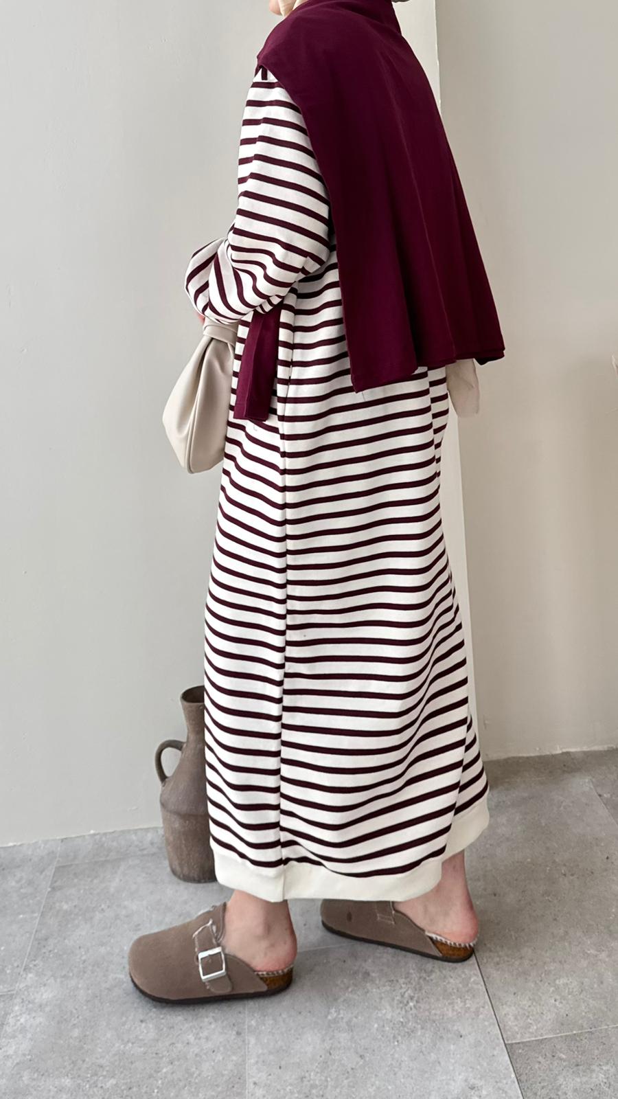 Misra Basic Elbise – Bordo