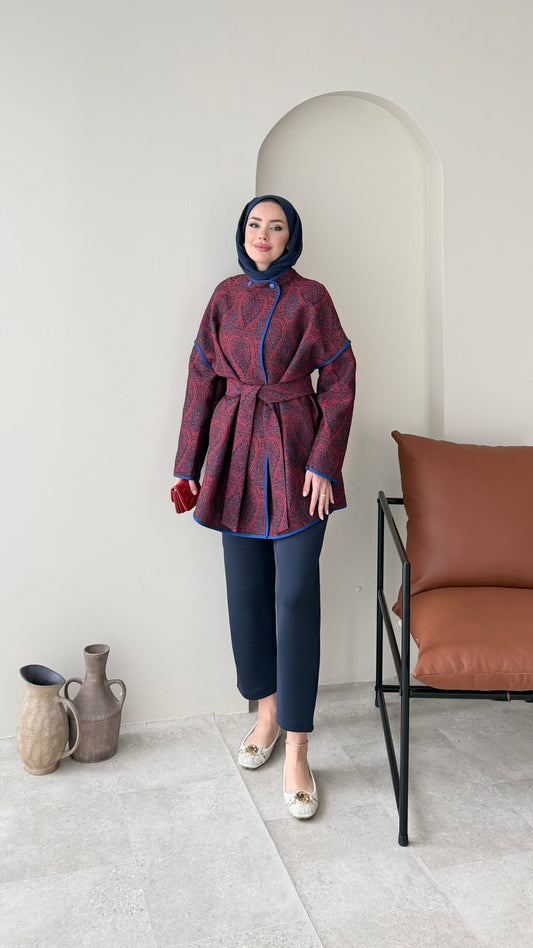 Etro Kuşaklı Kimono – Bordo