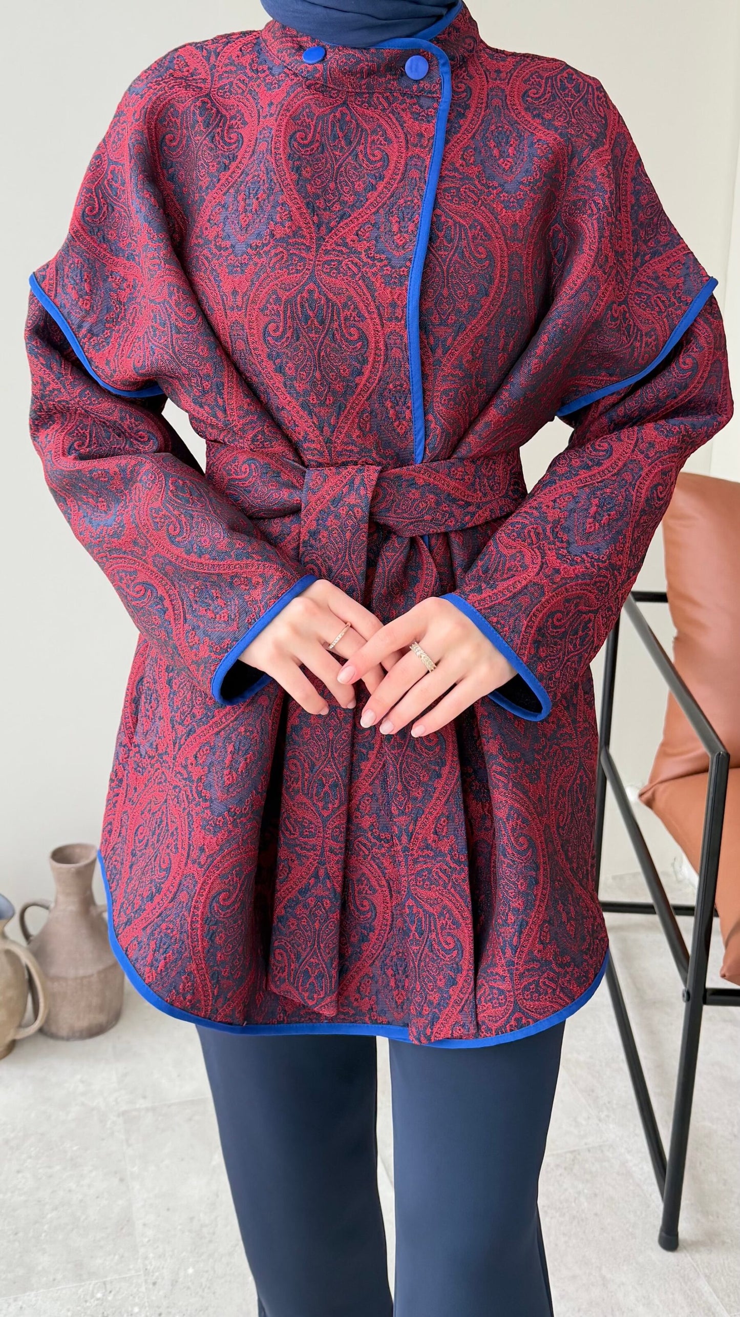 Etro Kuşaklı Kimono – Bordo